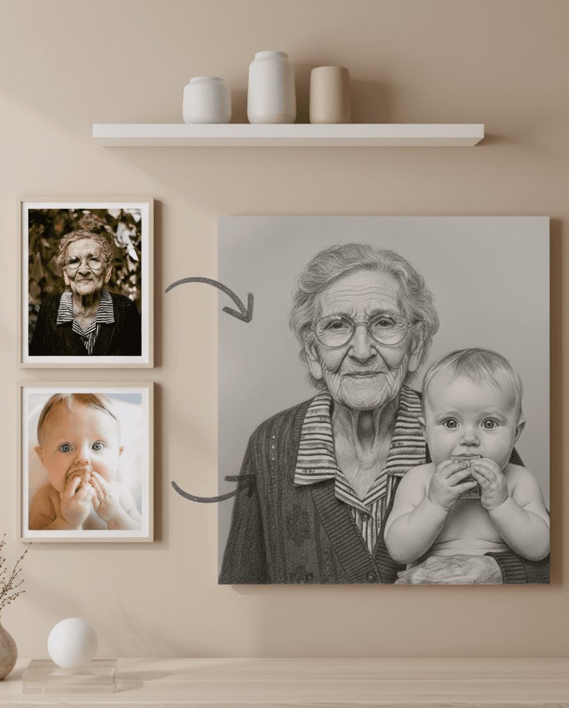 Memorial portrait restoration example